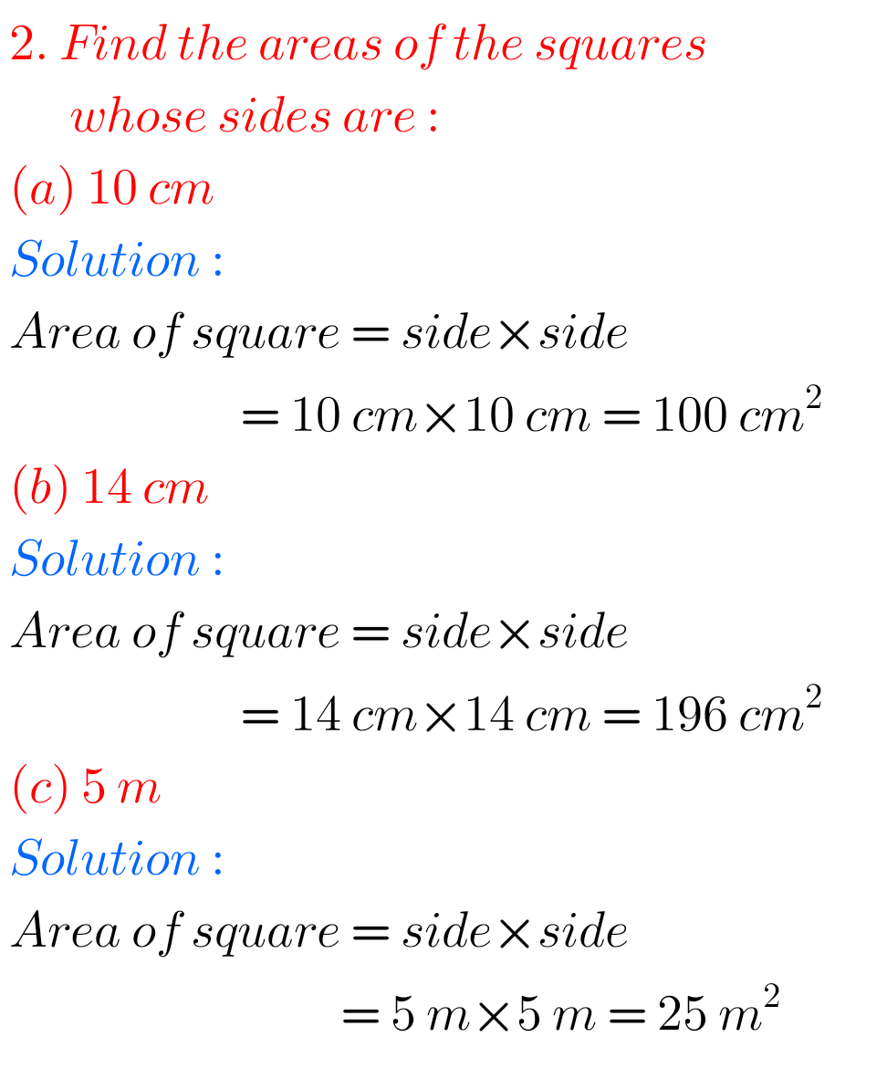 Ncert solutions for mensuration chapter 10 exercise 10 3 class 6